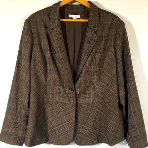 Cato Plaid Peplum Acedemia‎ Blazer Jacket